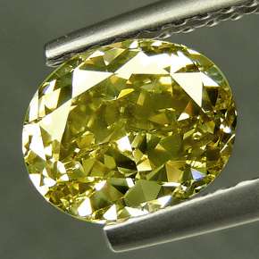 54 Cts. Natural Greenish Yellow Color Oval Cut Diamond Africa  