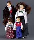 Vintage doll house family 4 people victorian style  