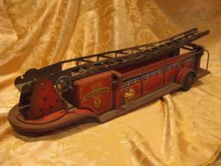 Vintage Lumar Firetruck Hook & Ladder (no truck just trailer) Rustic 