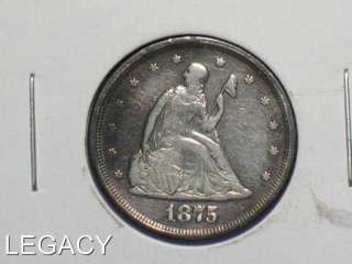 1875 S 20¢ CENT PIECE SCARCE COIN SAN FRAN RARE (GPS+  