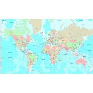  World Map Light Blue