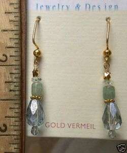   , Aquamarines, Art Glass, Gold Vermeil ER! Was $37 Yard Sale Now$24