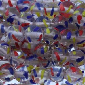 Lampwork Glass   Clear/Red/Yellow/Blue : Ball   15mm Diameter, Sold by 
