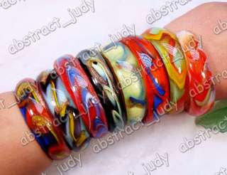 WHOLESALE 8PCS Mix Color Lampwork Glass Bracelets FREE  