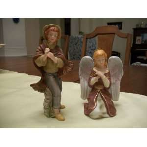 Angel of Prayer & Song of Praise Musician, Thomas Kinkades Nativity 