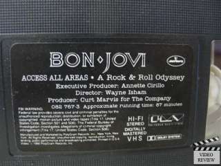 Bon Jovi Access All Areas A Rock and Roll Odyssey *VHS  