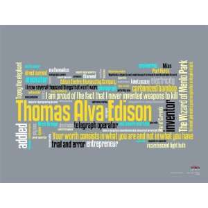  Thomas Edison Word Cloud Poster