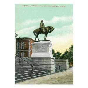 Worcester, Massachusetts   View of the General Devens Statue, c.1907 