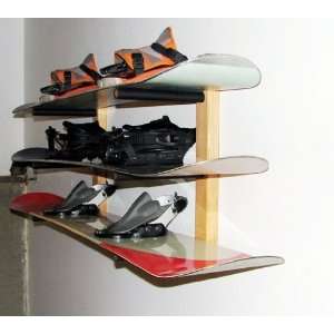  Snowboard Wood Storage Rack 3 Boards Level: Kitchen 