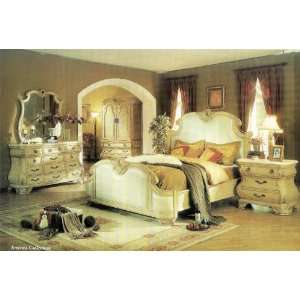   white wash wood bedroom set with leather accents