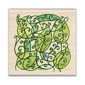  Leafy Background Wood Mounted Rubber Stamp: Arts, Crafts 