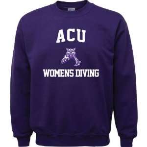 Abilene Christian Wildcats Purple Womens Diving Arch 