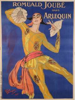 Original Vintage French Poster  Arlequin By Jean Gabriel Domergue 