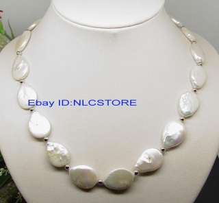 Sales  13mm*17mm  16.5*20mm big white pearl necklace 19inches  