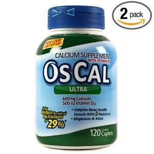  OS Cal Ultra 600 Plus Calcium Supplement Tablets with 9 