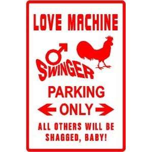 LOVE MACHINE PARKING sign * rooster chicks