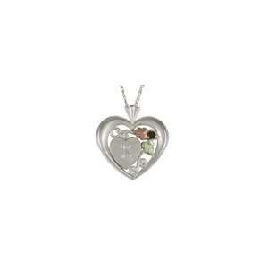   Heart Pendant in Sterling Silver (1 Stone and 1 Letter) ss word charms