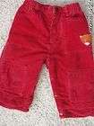 DPAM Red Corduroy Lined Pants Sz 12 mos