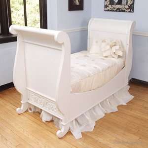  Bratt Decor Chelsea Sleigh Toddler Bed Kit in White Baby