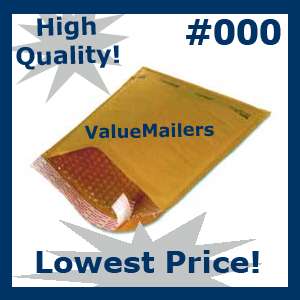 25 #000 4x8 KRAFT BUBBLE MAILERS PADDED ENVELOPES 4x8  