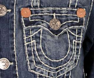 True Religion Jeans Denim Jacket JIMMY Super T Dust Bowl w/rips 