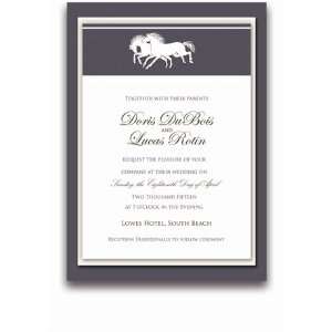   Rectangular Wedding Invitations   Horse Wisper Bronze