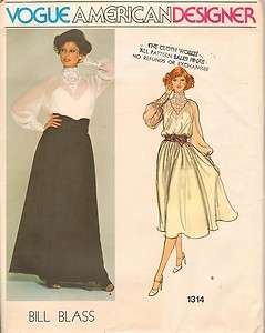 70s Vintage Sewing Pattern Vogue 2604 Designer Bill Blass Evening 