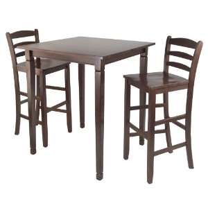 Winsome Kingsgate High/Pub Dining Table with Ladder Back High Chair, 3 