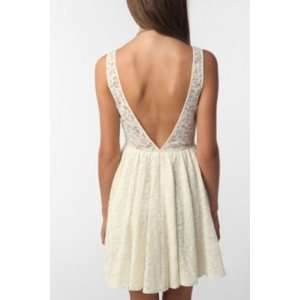 Pins & Needles Backless Lace Dress Cream Size 4 