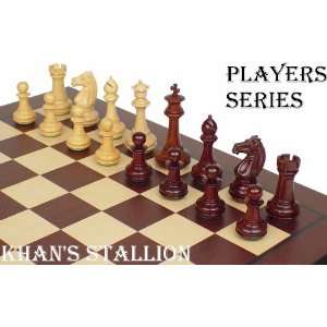  Khans Stallion Staunton Chess Set in Red Sandalwood 