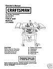  Craftsman Table Saw Manual Model 113.298750 items in Manuals to 