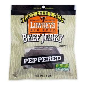 Lot of 12 Bags Lowreys Beef Jerky Peppered Flavor 3.5oz  