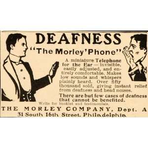   Ad Deaf Deafness Hearing Aid Morley Phone   Original Print Ad Home