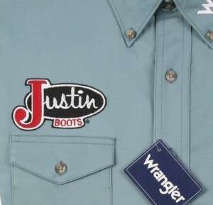 Wrangler Justin Boots Western Button Front LS Rodeo Shirt *NWT* Large 