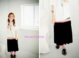 Japan Drawstring Pocket Washed Long Cotton Skirt!  