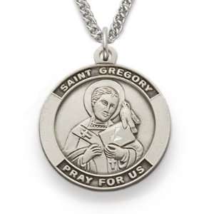 Personalized Sterling Silver 7/8 Round St. Gregory, Patron of Singer 