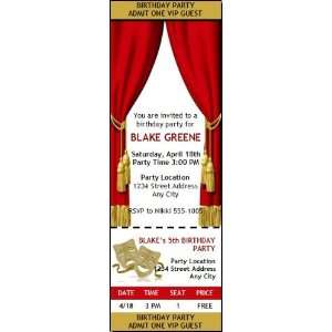  Theatre Acting Birthday Party Ticket Invitation: Health 