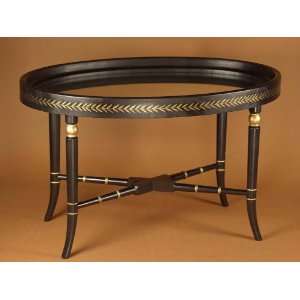  Inlaid Mirror Oval Table