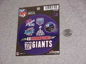 New York Giants SuperBowl 46 World Champions Round Decal Sticker 