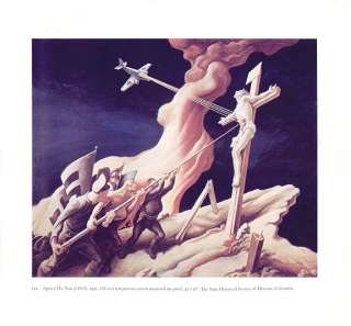 THOMAS HART BENTON World War II print Christ on cross AGAIN (THE YEAR 