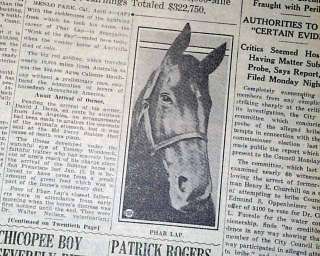 PHAR LAP DEATH Australian Thoroughbred Race Horse Racing 1932 Old 