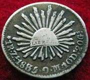   money coins world north central america mexico first republic 1824 64