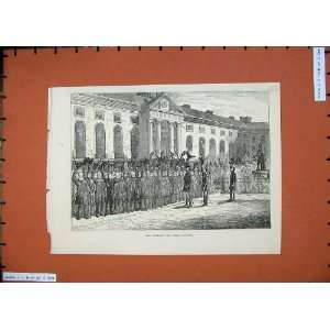  1874 King Charles Day Chelsea Hospital Army Old Print 