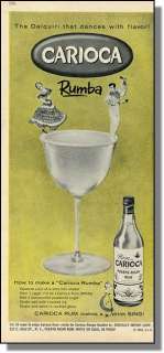 1955 Ron Carioca Puerto Rican Rum Daiquiri Print Ad  