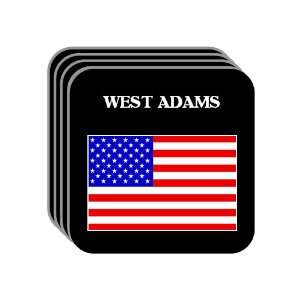 US Flag   West Adams, Colorado (CO) Set of 4 Mini Mousepad Coasters