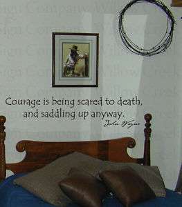 Cowboy Courage Saddle Vinyl Wall Lettering Words Decor  