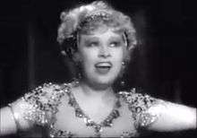 Screenshot of Mae West performing her burlesque dance in Im No 