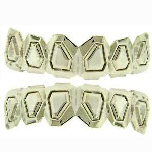   plated Grillz top & bottom set grills bling bling hip hop: Jewelry