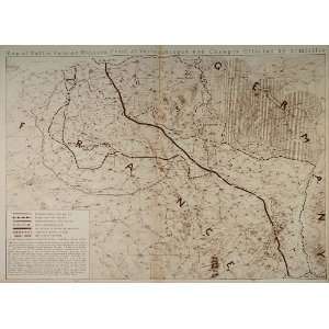  1923 WWI Western Front Map Battle Armistice Rotogravure 