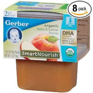 Gerber SmartNourish 2nd Foods, Apples & Summer Peaches, 2 Count, 3.5 